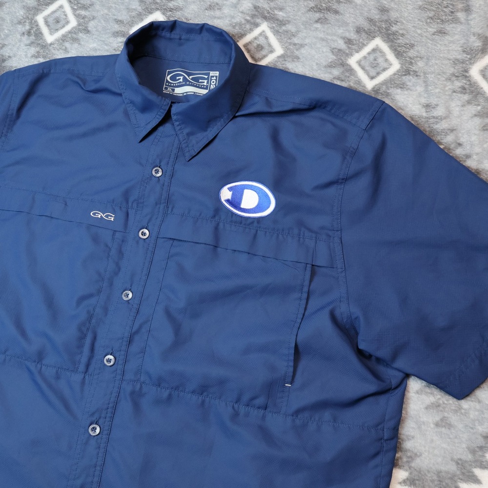 GameGuard Outdoors Fishing Shirt Blue Short Slv XL 1023 Ripstop Venting D Logo